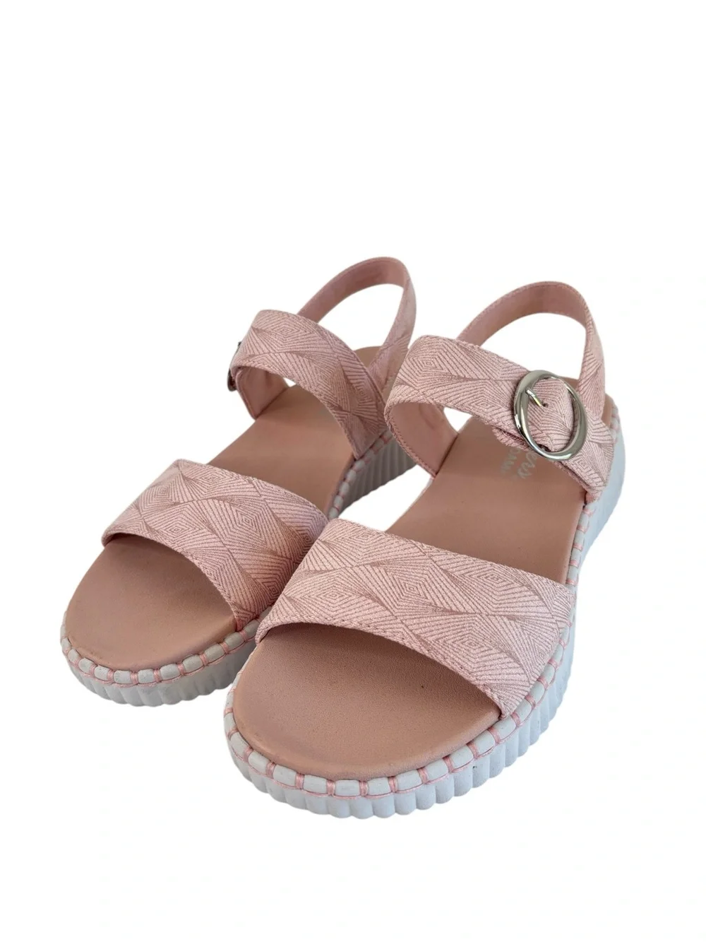 Skechers Wilshire BLVD-Illusion of Love Wedge Sandal Womens Sz 8 Pink Slingback